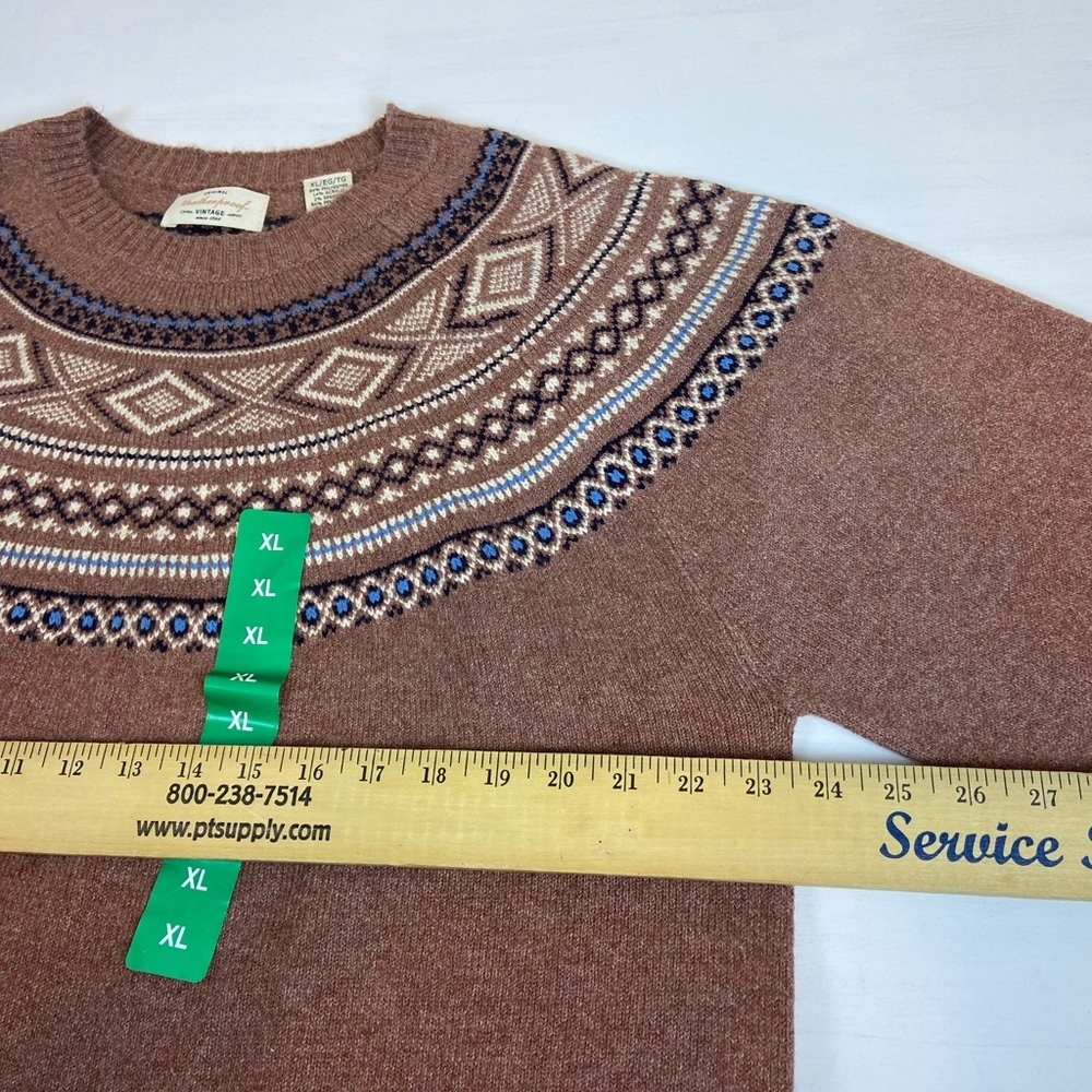 Weatherproof Men's Tan Patterned Crewneck Sweater - Picture 3 of 11